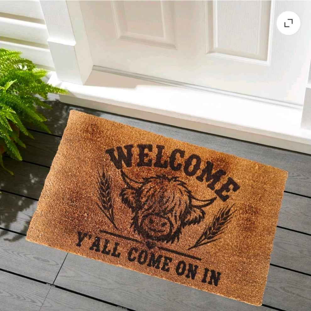 Engraved Coir Rug