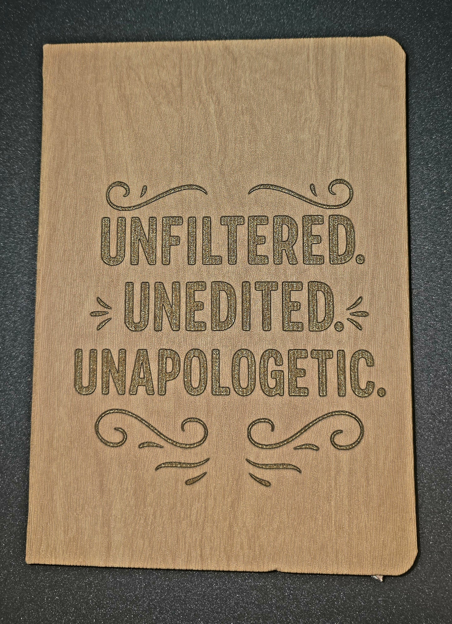 Wood Printed Journal bundle: includes beaded pen