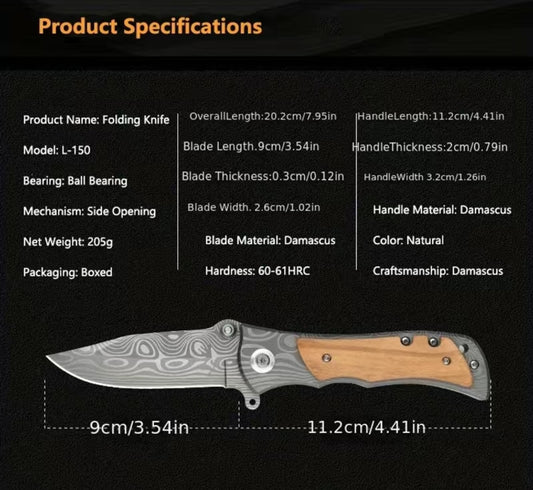 Demascus Folding knife