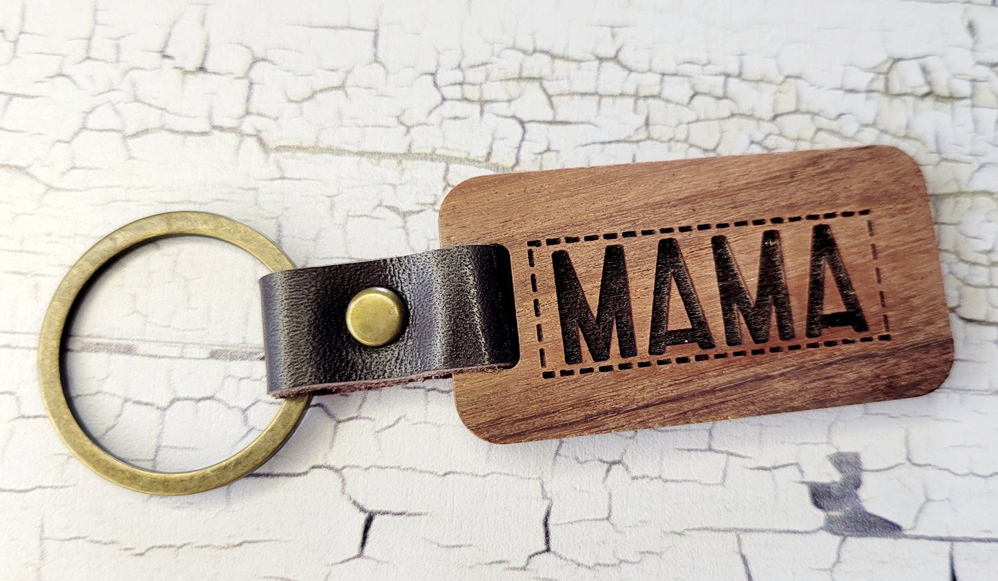 Wood Engraved Keychain