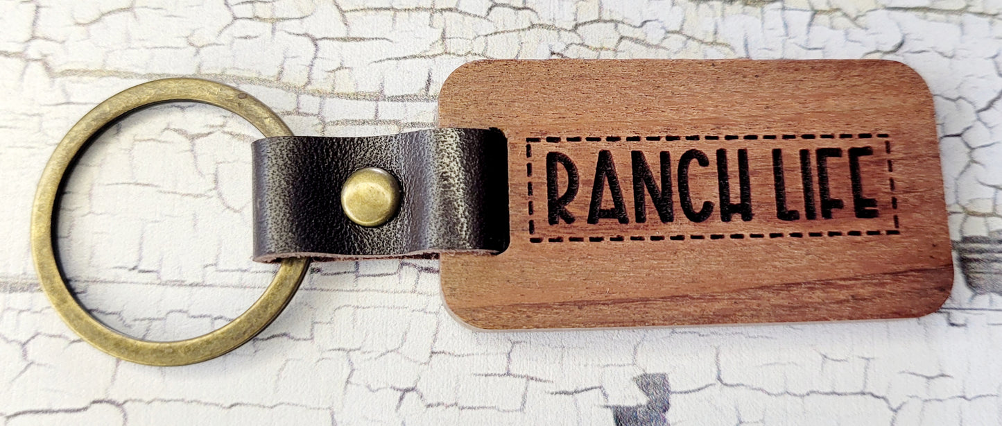 Wood Engraved Keychain