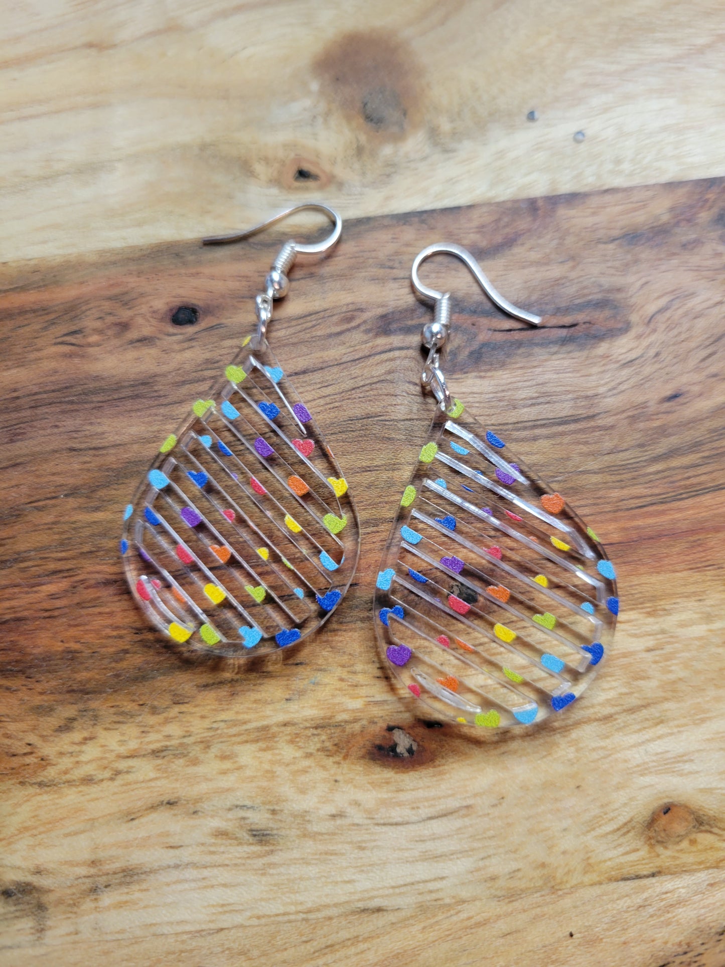 Rainbow Heart Earrings