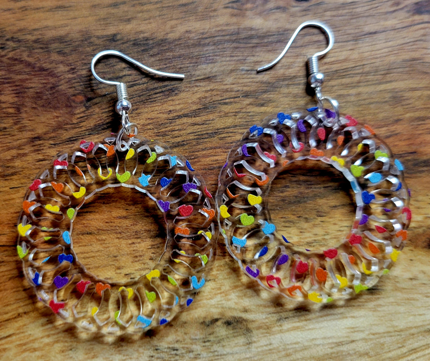 Rainbow Heart Earrings