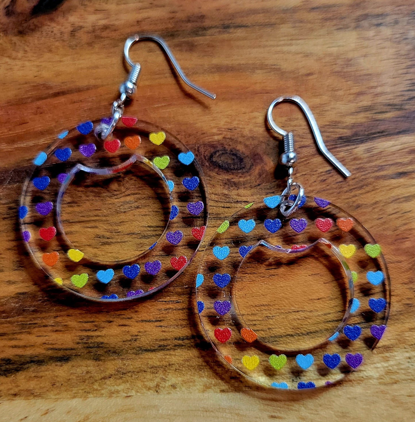 Rainbow Heart Earrings