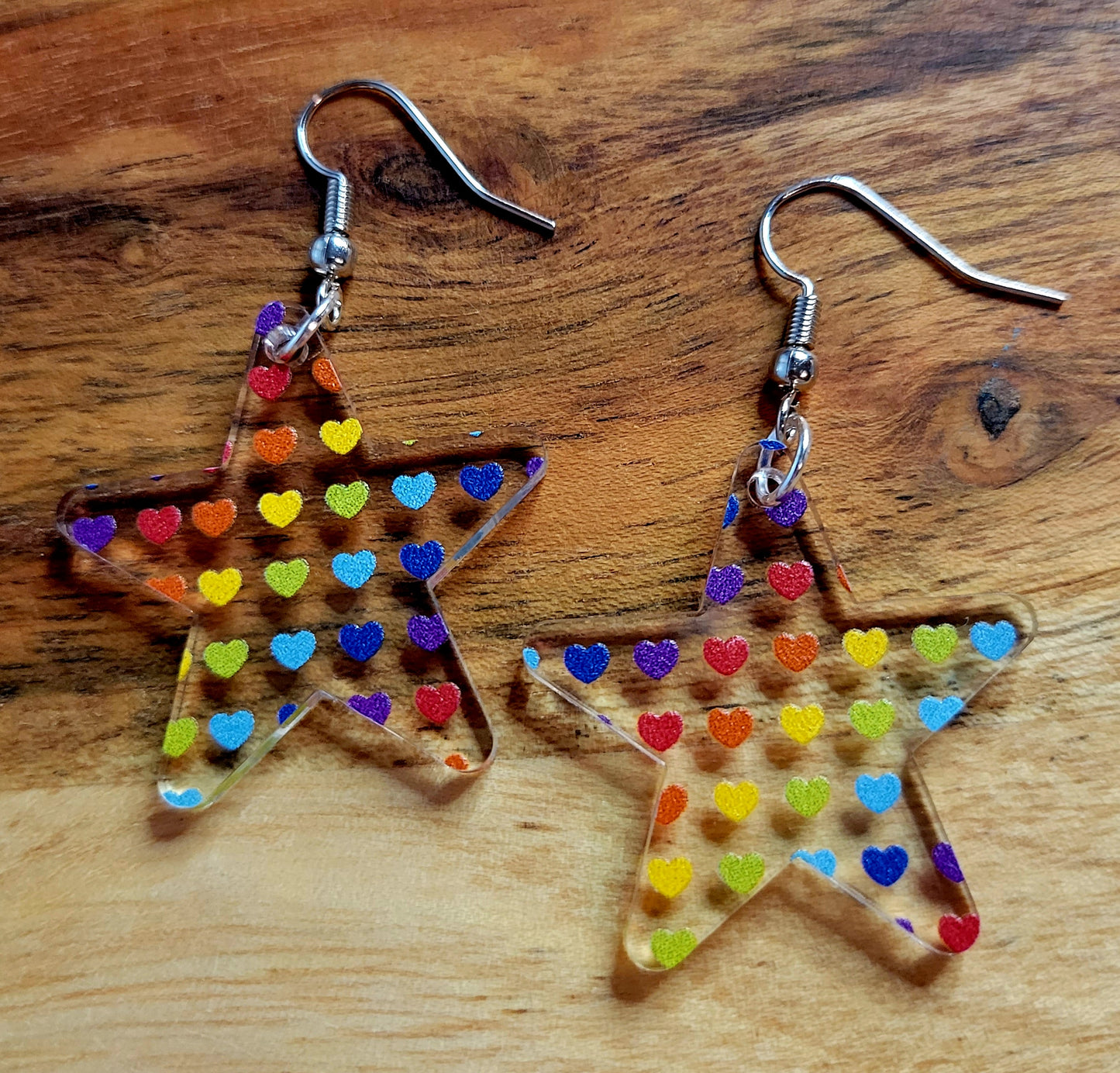 Rainbow Heart Earrings