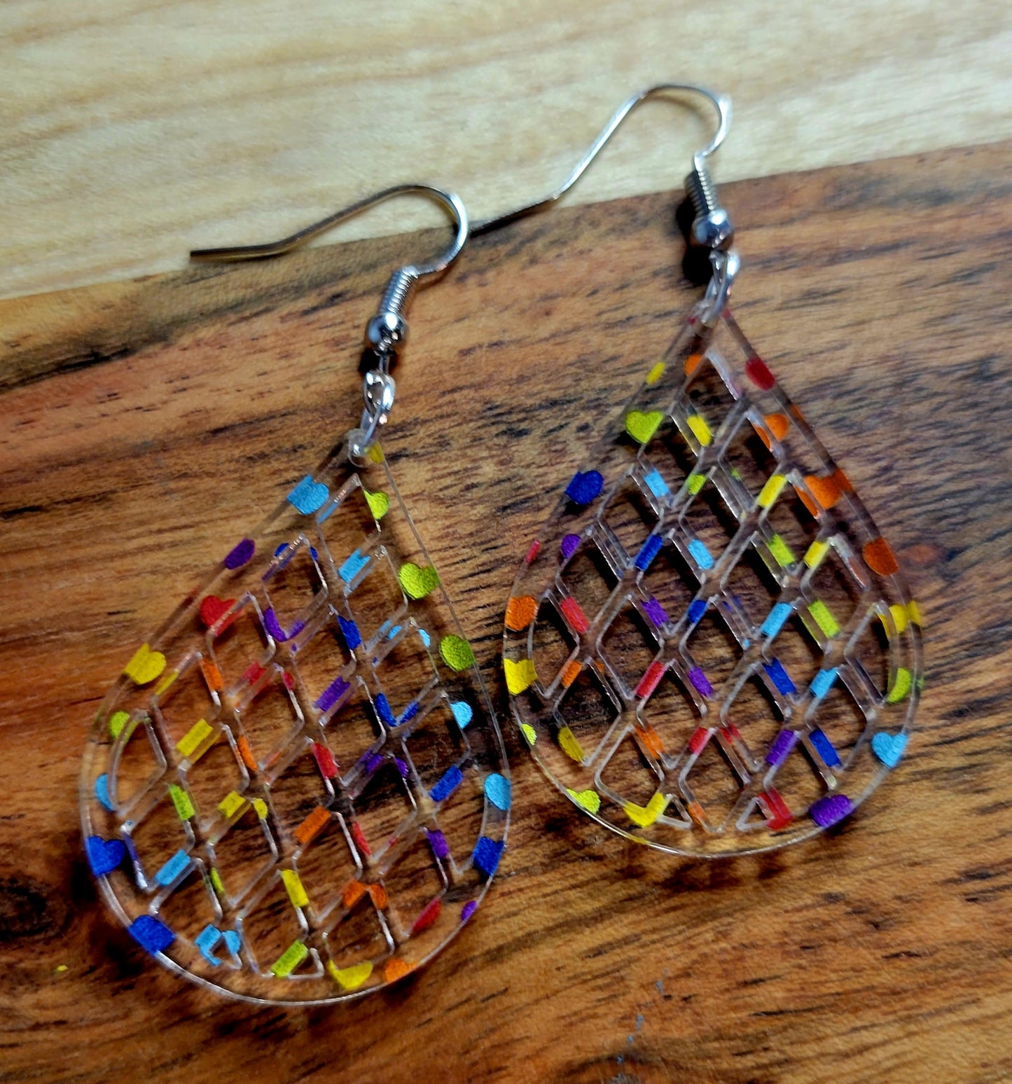 Rainbow Heart Earrings