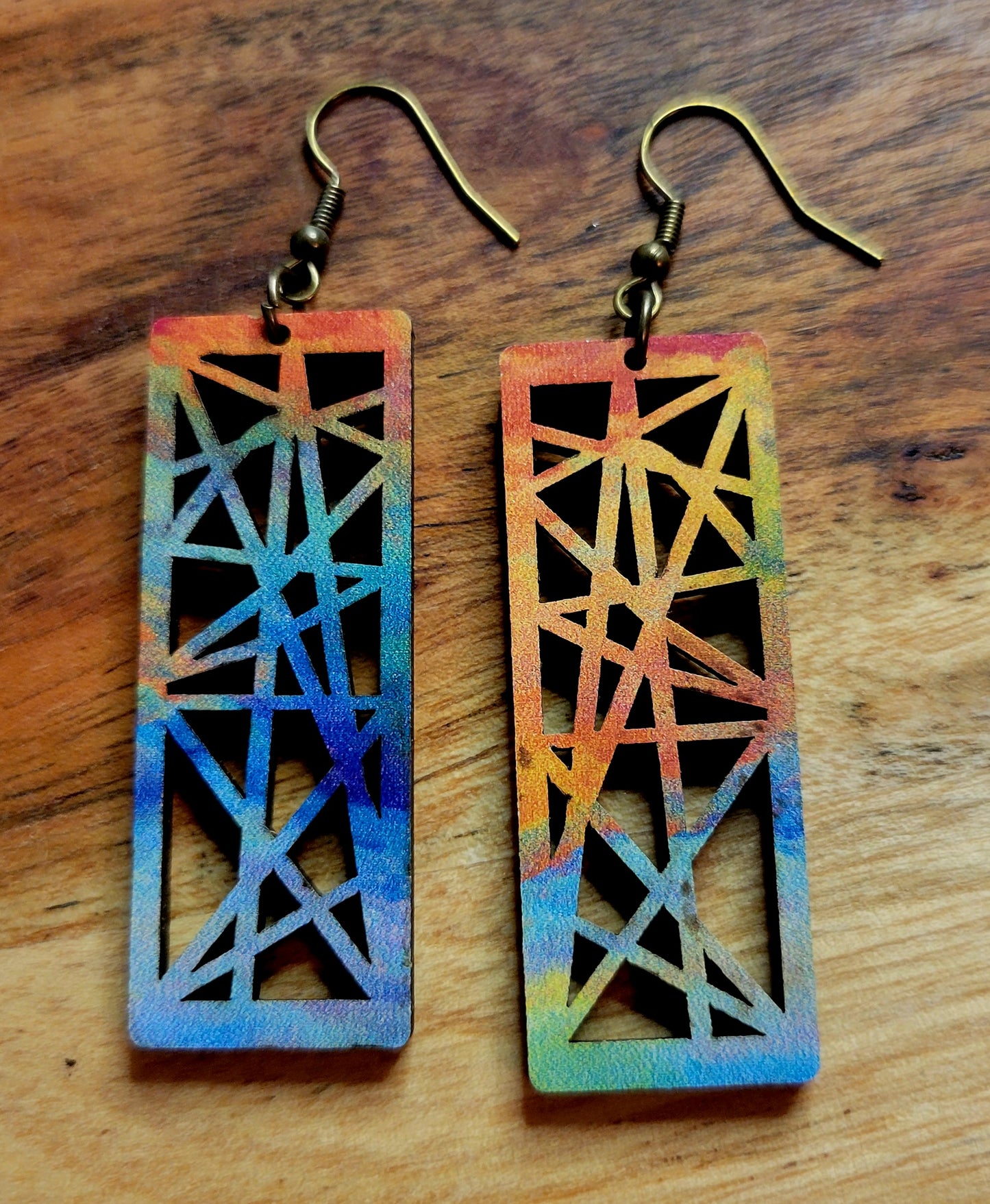 Multicolor Geometric Bar Earrings