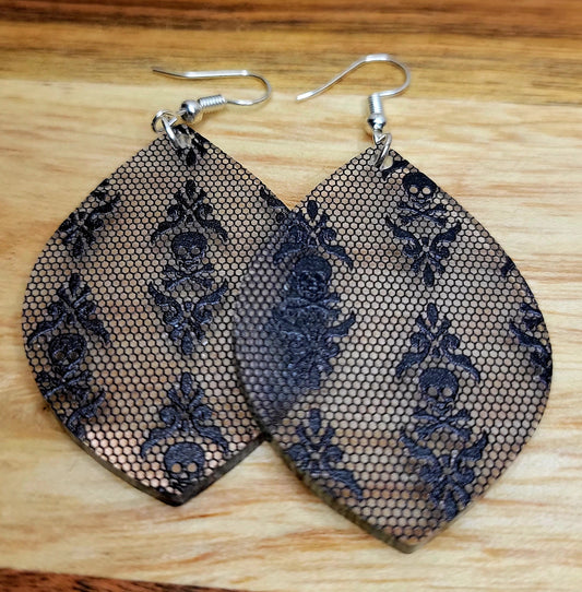 Skull and Lace Earrings