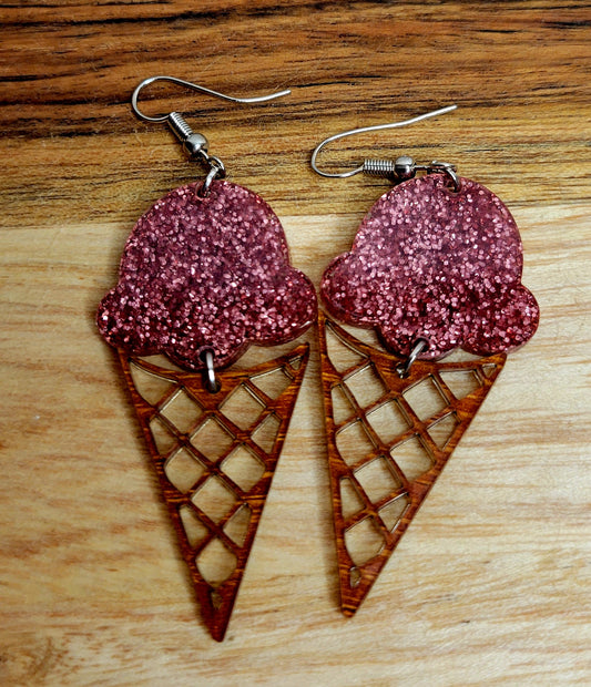 Ice-cream cone Novelty Earrings