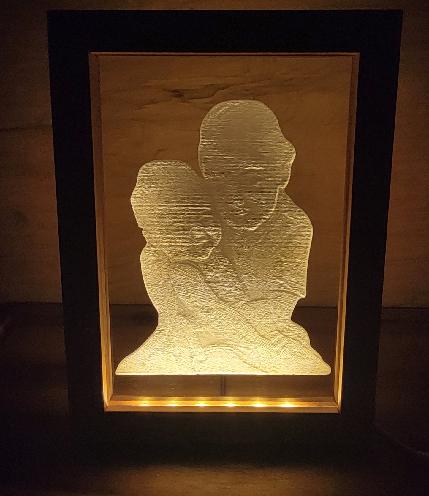 LED Beech Wood Picture Frame w/ Engraved Acrylic