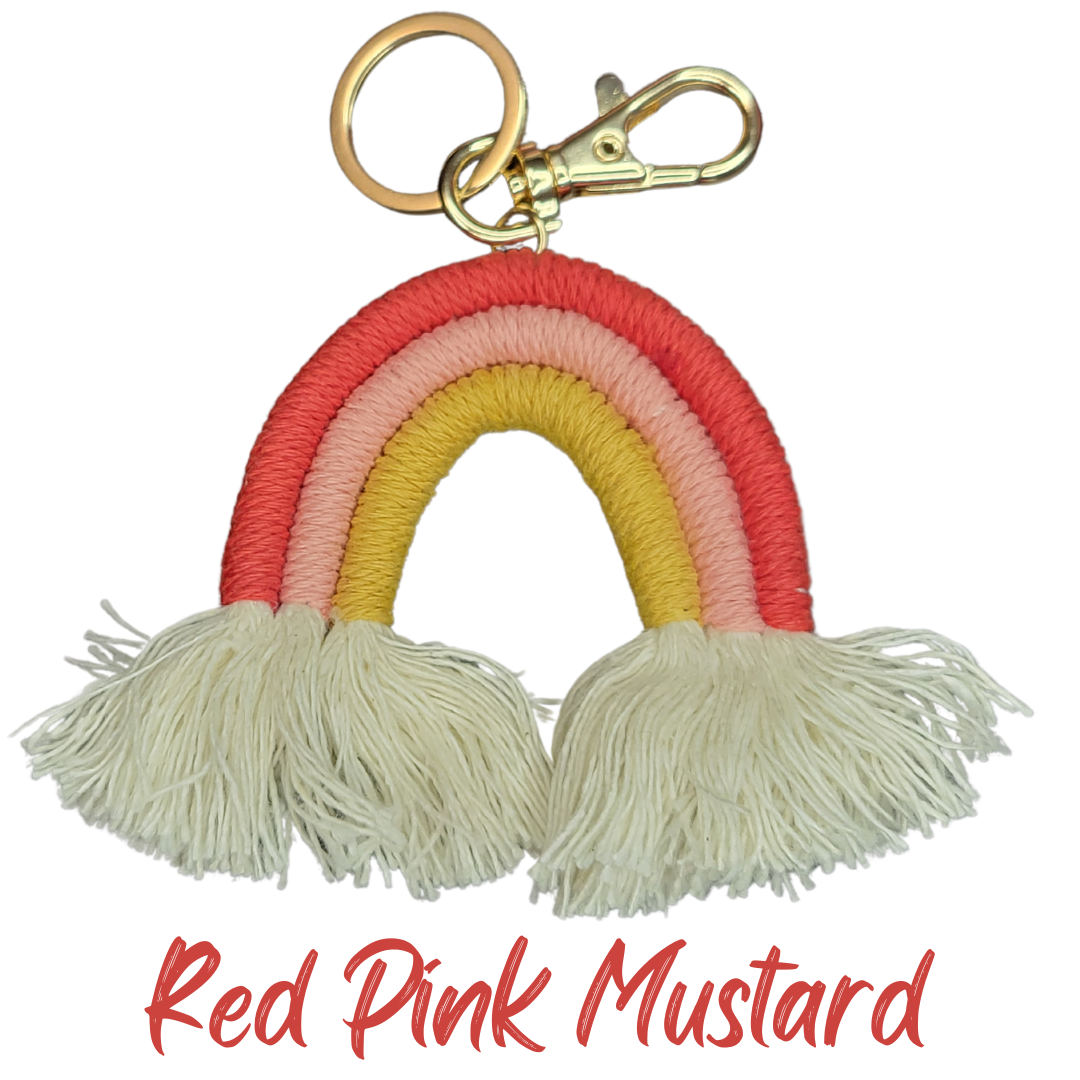 Macramé Rainbow Keychain