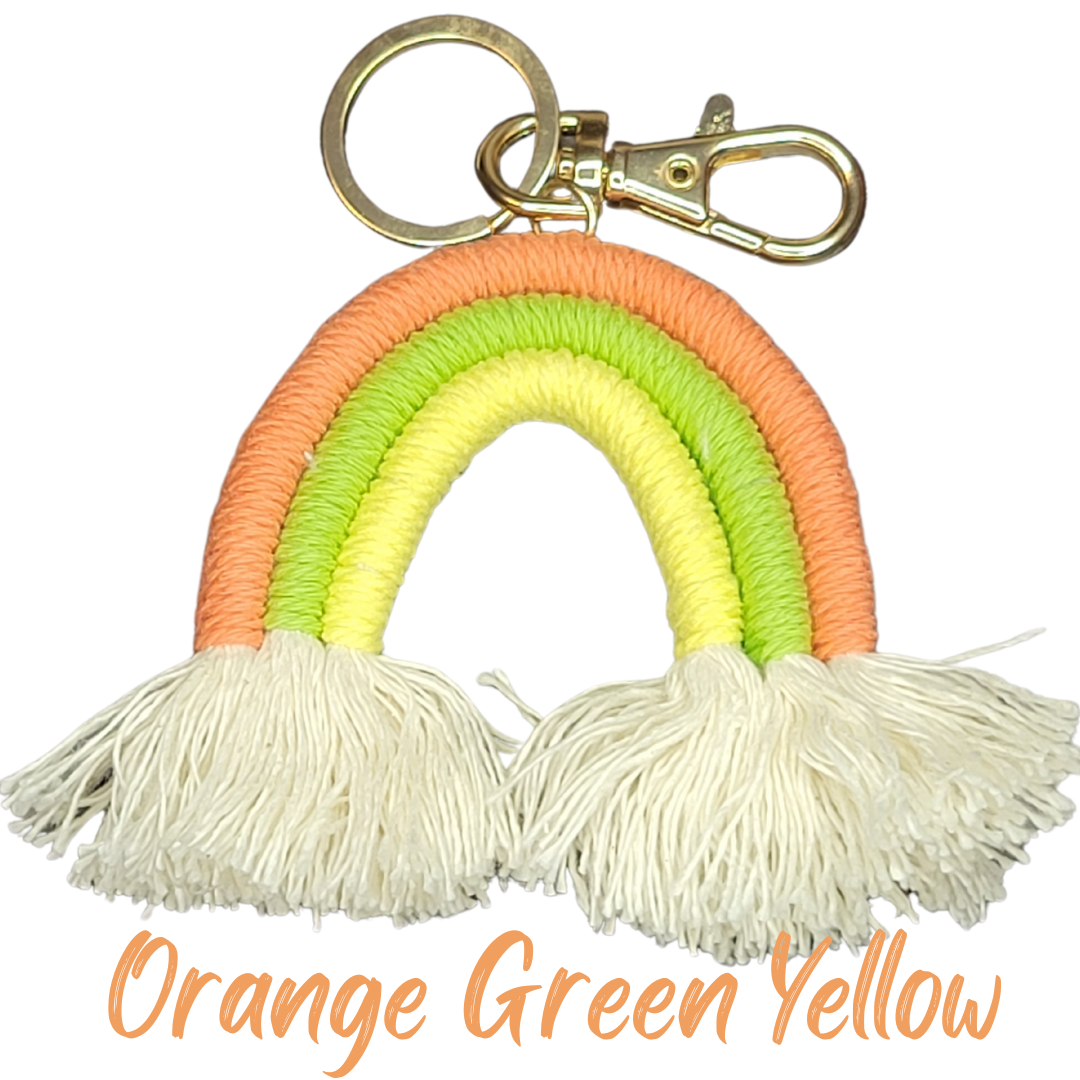 Macramé Rainbow Keychain